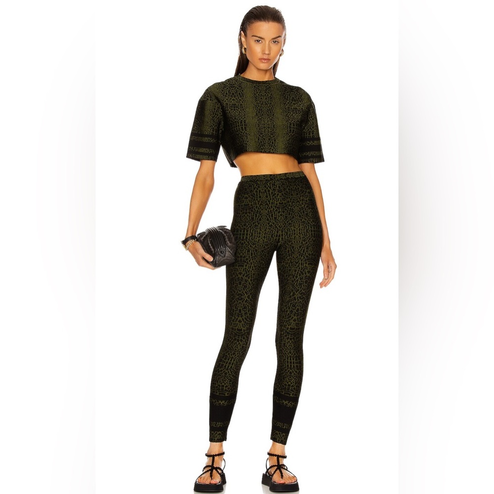 Alaia Animalier Green Patterned Leggings